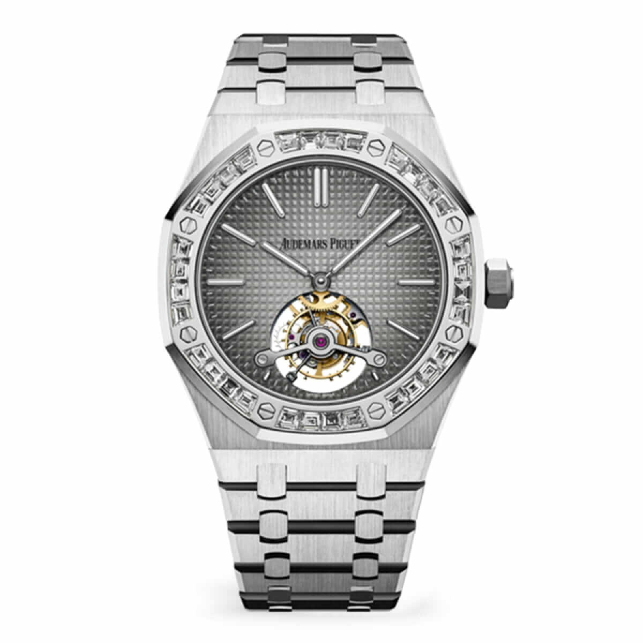 AP Extra Diamond Plat Replica1 Audemars Piguet Royal Oak Tourbillon Extra-Thin 26510PT.OO.1220PT.01 "Platinum Diamond" Handcrafted Clone Quality - Image 1