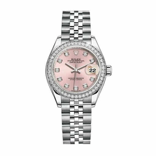 Rolex-datejust-white gold-pink Rolex-Datejust-Pink-Diamond-Steel-Replica