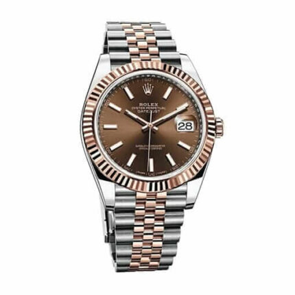 rolex-datejust-brown-dial-steel-replica-watch