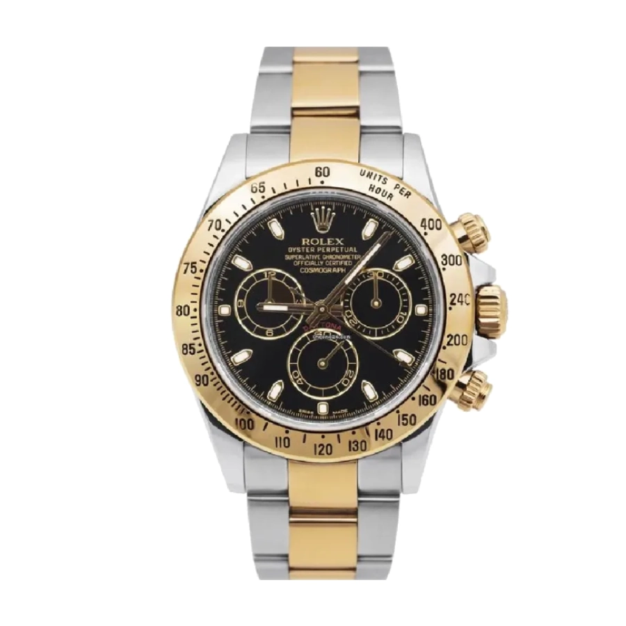 daytona-116520-gold-steel-black-replica-1 Rolex Daytona 116523 "Black Rolesor" Signature Replica 1:1 - Image 1