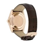 rolex Day date Rose Gold Case Black leather