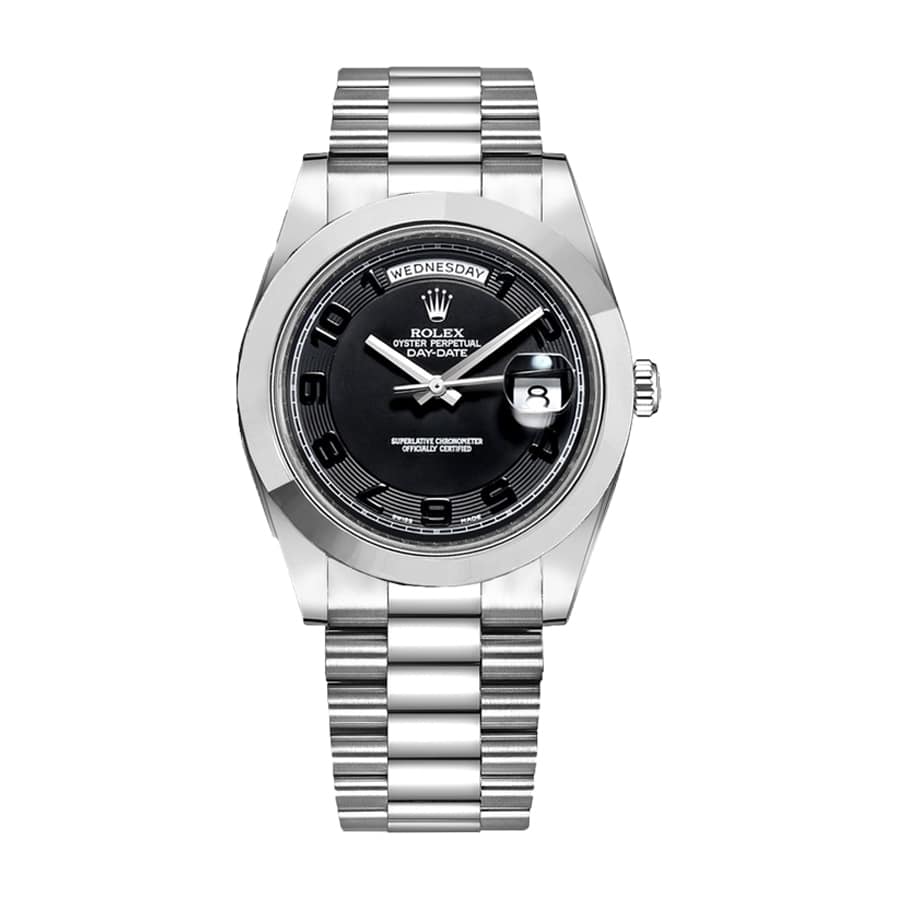 rolex-day-date-ii-218206- Rolex Day-Date 218206 "Black Dial" Supreme Replica Edition - Image 1