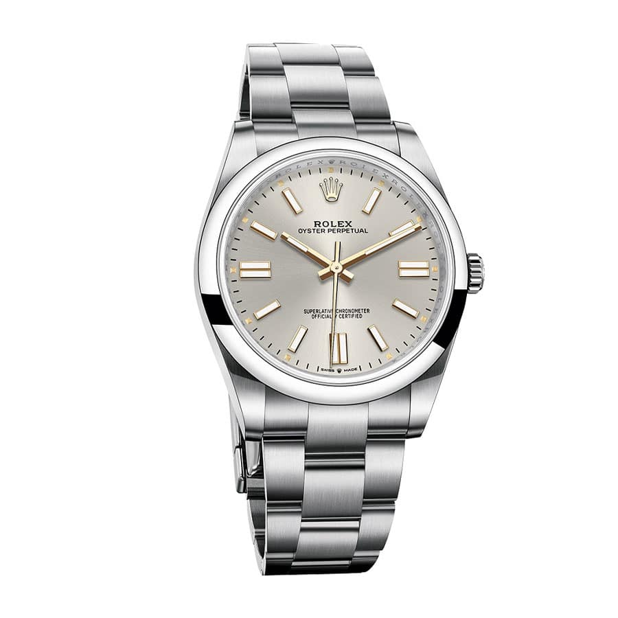 rolex-oyster-perpetual-grey-dial-126000-left-replica