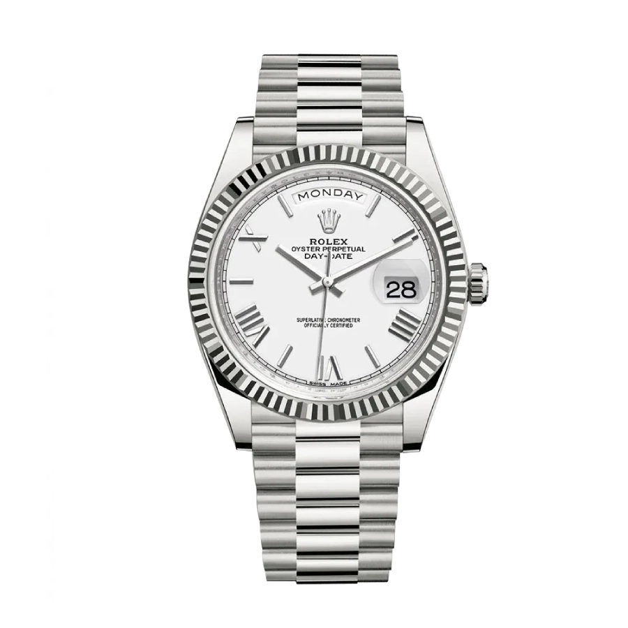 rolex-rhodium-silver-replica-1 Rolex Day-Date II 218239 "Grey Roman Dial" Elite Clone Edition - Image 1
