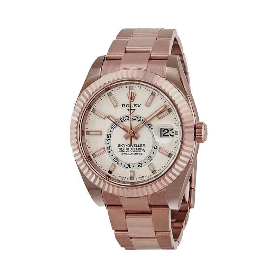rolex-sky-dweller-rose-gold-white-dial-326935-oyster-replica