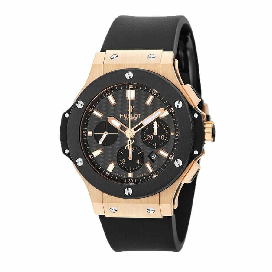 hublot-big-bang-rose-gold-black-dial-rubber-replica-watch